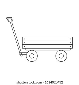 Wheelbarrow vector icon.Line vector icon isolated on white background wheelbarrow .