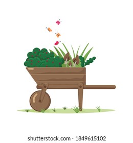 Wheelbarrow vector illustration isolated on white background