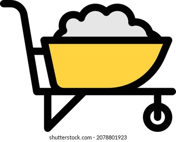 wheelbarrow vector illustration isolated on a transparent background . colour vector icons for concept or web graphics.