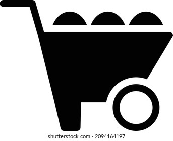 wheelbarrow vector illustration isolated on a transparent background. glyph vector icons for concept or web graphics.