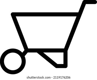 wheelbarrow Vector illustration on a transparent background. Premium quality symbols. Stroke vector icon for concept and graphic design.