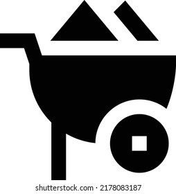 Wheelbarrow Vector illustration on a transparent background.Premium quality symbols.Glyphs vector icon for concept and graphic design.