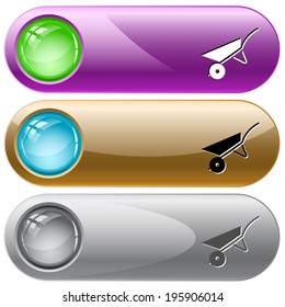 Wheelbarrow. Vector internet buttons.