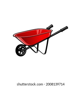 wheelbarrow vector isolated for illustrations or logo