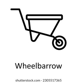 Wheelbarrow vector    outline Icon Design illustration. Agriculture  Symbol on White background EPS 10 File