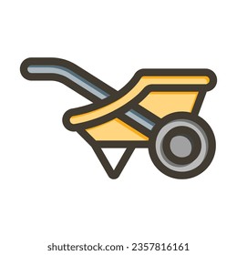 Wheelbarrow Vector Thick Line Filled Colors Icon For Personal And Commercial Use.
