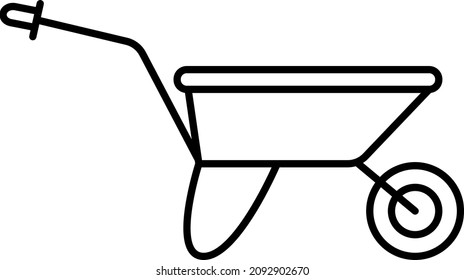 Wheelbarrow Wheel Outline Icon Vector