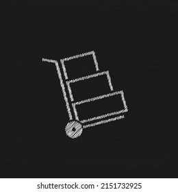 Wheelbarrow white sketch vector icon. Design, Presentation, Website or Apps Elements