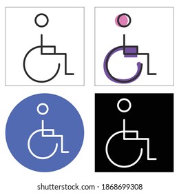 Wheelcair access Vector icon or symbol Public area design style
