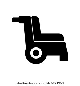 Wheelcair icon , science hospital profesional , template 

design logo emblem isolated illustration , outline solid 

background white
