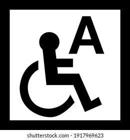 Wheelchair access disabled sign board