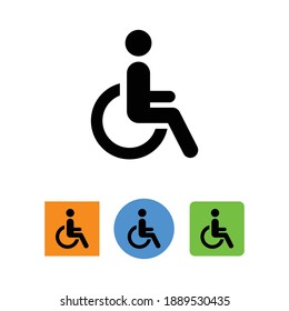 Juego de iconos de acceso en silla de ruedas eps 10