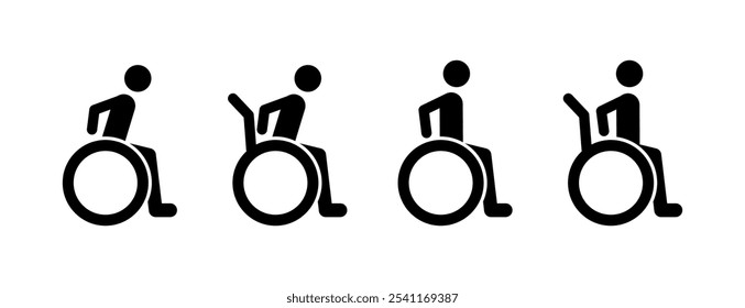 Rollstuhl-Eingabehilfesymbol. Handicap-Symbol. Piktogrammentwurf deaktiviert