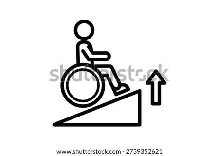 Wheelchair Accessibility Ramp Up Arrow Icon Disability Inclusion Vector Design