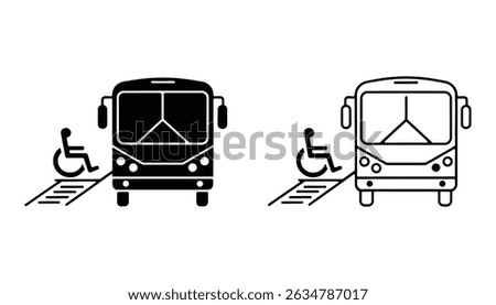 Wheelchair Accessible Bus Icon Vector	