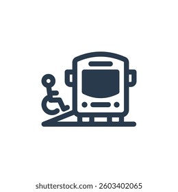 Wheelchair Accessible Bus for School Bus Purpose Vector Icon