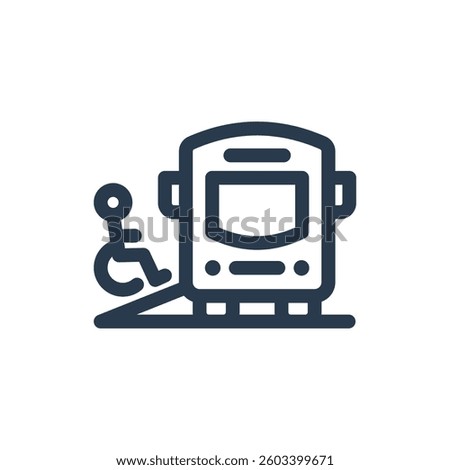 Wheelchair Accessible Bus for School Bus Purpose Vector Icon