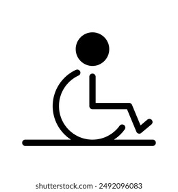 Ilustración de diseño de símbolo de Vector accesible para silla de ruedas