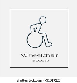 Wheelchair acess concept vector icon eps 10. Hand drawn illustration.