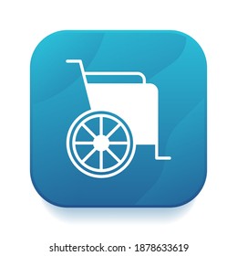 wheelchair app logo design. colored wheelchair icon vector illustration. for medical sign and logo