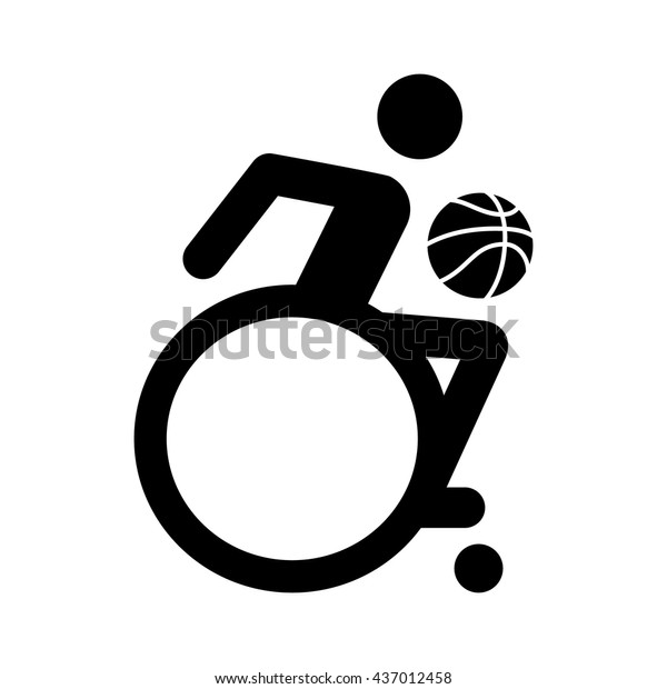 Rollstuhlfahrer Basketball Basketball Basketball Symbol Fur Sportapps Und Websites Stock Vektorgrafik Lizenzfrei