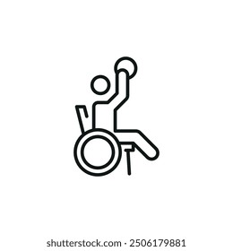 Wheelchair basketball icon. Simple wheelchair basketball icon for social media, app, and web design. Vector illustration.