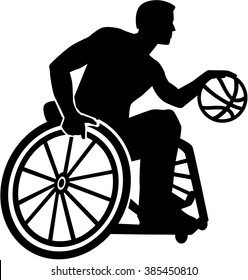 Wheelchair basketball silhouette