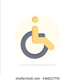 Wheelchair, Bicycle, Movement, Walk Abstract Circle Background Flat color Icon. Vector Icon Template background