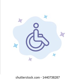 Wheelchair, Bicycle, Movement, Walk Blue Icon on Abstract Cloud Background
