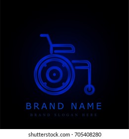 Wheelchair blue chromium metallic logo