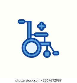wheelchair blue icon, isolated hospital icon in light background, perfect for website, blog, logo, graphic design, social media, UI, mobile app