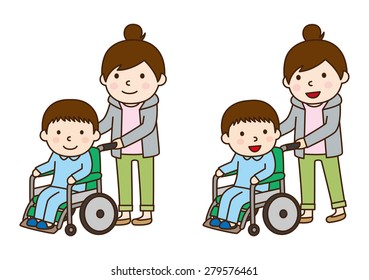 Wheelchair and boy