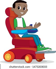  wheelchair boy afro, modern electric automatic