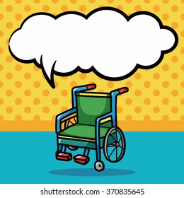 Wheelchair color doodle, speech bubble
