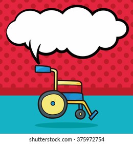 Wheelchair color doodle, speech bubble