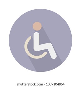 wheelchair concept flat icon. Simple colored element illustration. wheelchair concept flat symbol design
