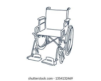 Wheelchair contour, vector illustration
