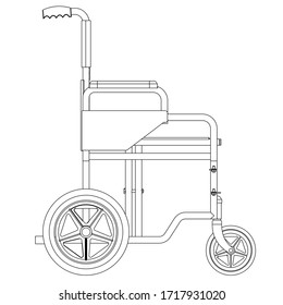 Wheelchair design medical element vector.