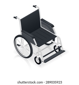 Wheelchair detailed isometric icon vector graphic illustration