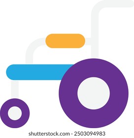 Icono de discapacidad en silla de ruedas Ilustración plana de Vector