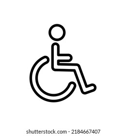 Silla de ruedas, vector de icono simple de discapacidad. Diseño plano.ai