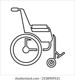 Wheelchair, Disable Icon Line Vector graphics