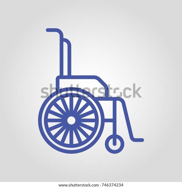 Wheelchair\
disabled car isolated flat linear vector\
icon