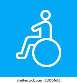 Wheelchair, disabled, disability icon vector image. Can also be used for activities. Suitable for use on web apps, mobile apps and print media.