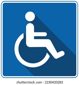 Wheelchair disabled handicap person parking  sign