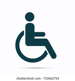 Wheelchair disabled icon, Vector illustration isolated on white background