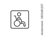 Wheelchair, disabled line icon. linear style sign for mobile concept and web design. Handicapped person outline vector icon. Symbol, logo illustration. Vector graphics