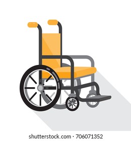 Wheelchair for disabled people, modern flat style illustration