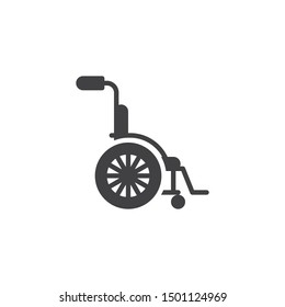 Wheelchair for disabled vector icon. filled flat sign for mobile concept and web design. Orthopedic wheelchair glyph icon. Symbol, logo illustration. Vector graphics