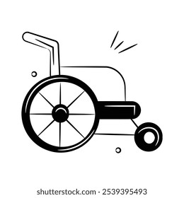 Wheelchair doodle icon, customizable vector